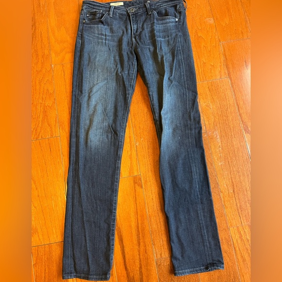 AG Adriano Goldschmied The Stevie Slim Straight Dark Blue Brooks Jeans. SZ 28R - Picture 2 of 12